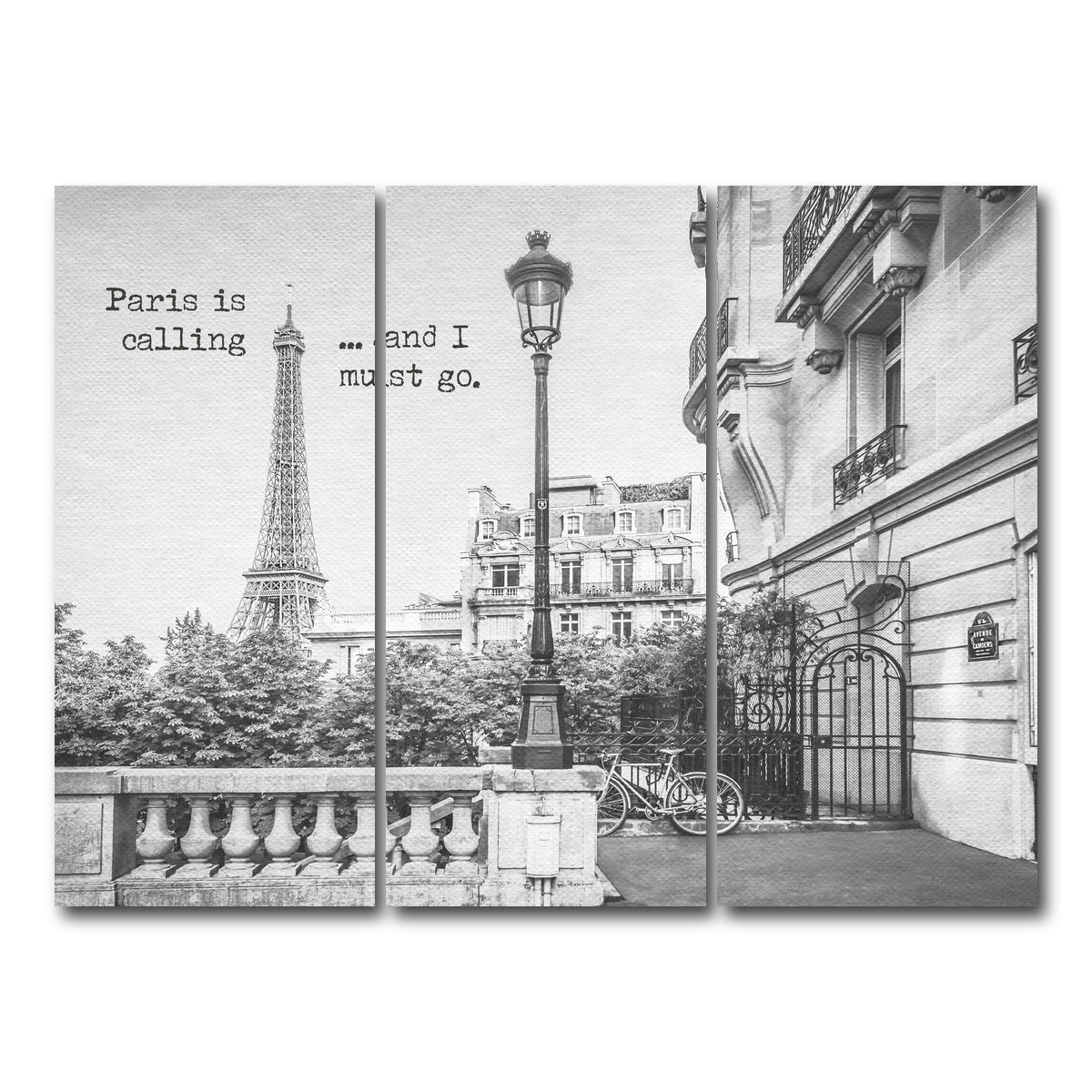 AUTO-MOCKUP WHITE | Paris is calling | 3 Piece | Gallery Wrap Canvas | group=8x18