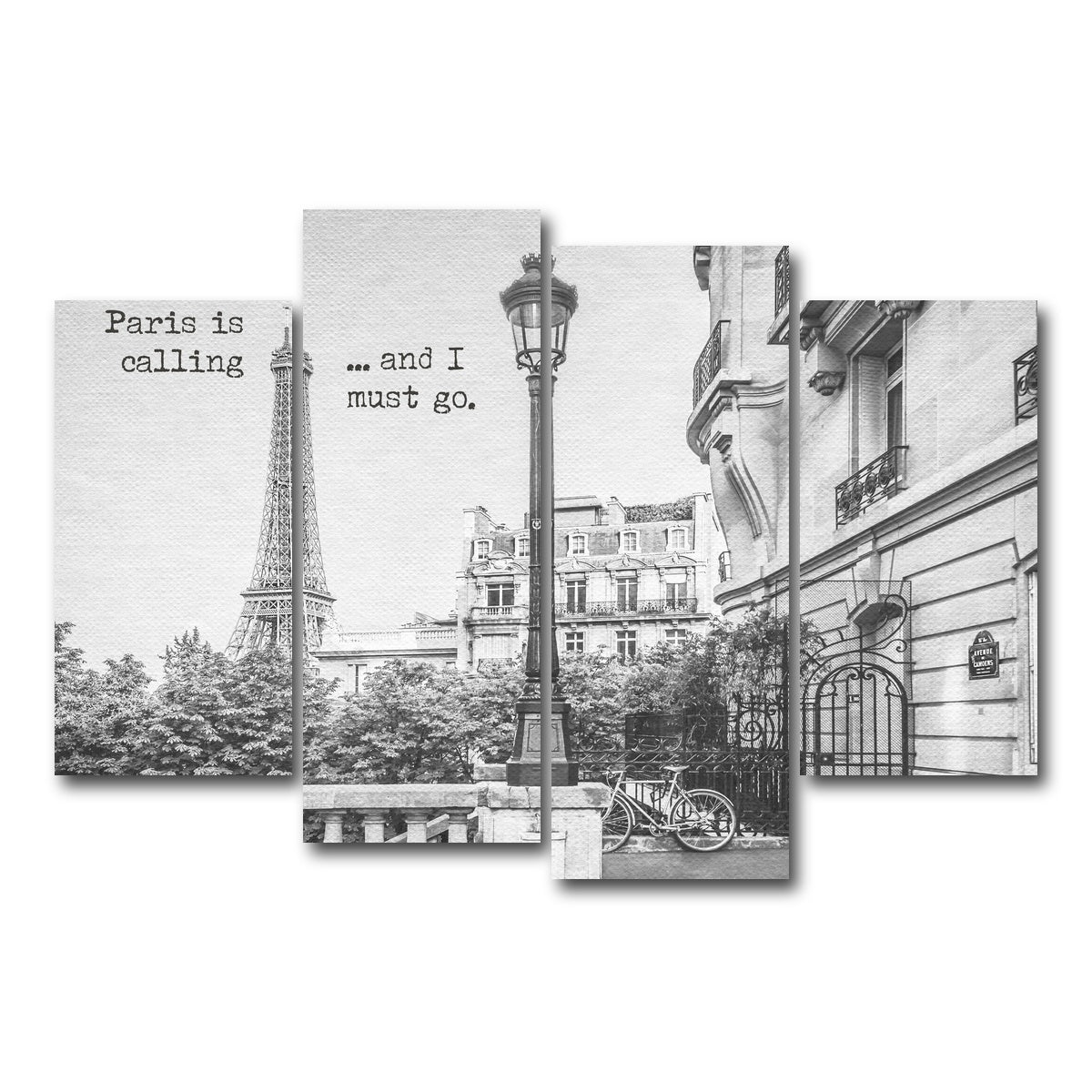 AUTO-MOCKUP WHITE | Paris is calling | 4 Piece | Gallery Wrap Canvas | group=4_short