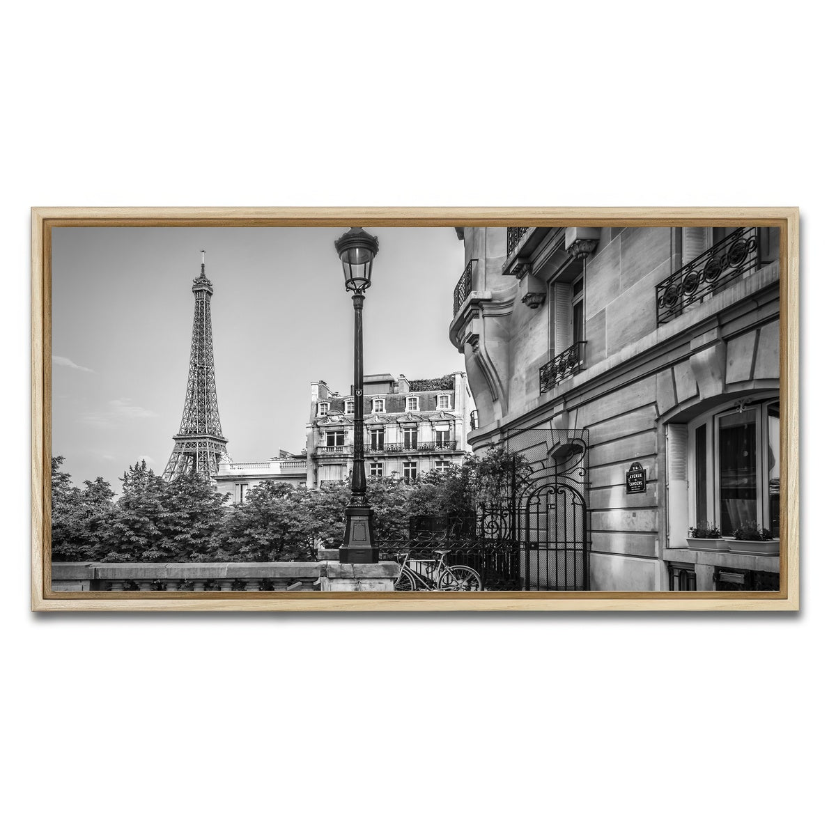 AUTO-MOCKUP WHITE | Parisian Charm Grayscale | 1 Piece | Natural Framed Canvas | group=2x1