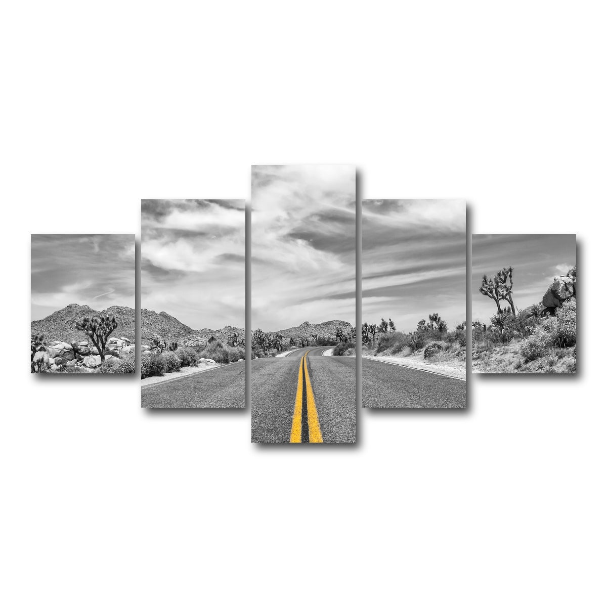 AUTO-MOCKUP WHITE | Park Boulevard with Joshua Trees | 5 Piece | Gallery Wrap Canvas | group=5_short