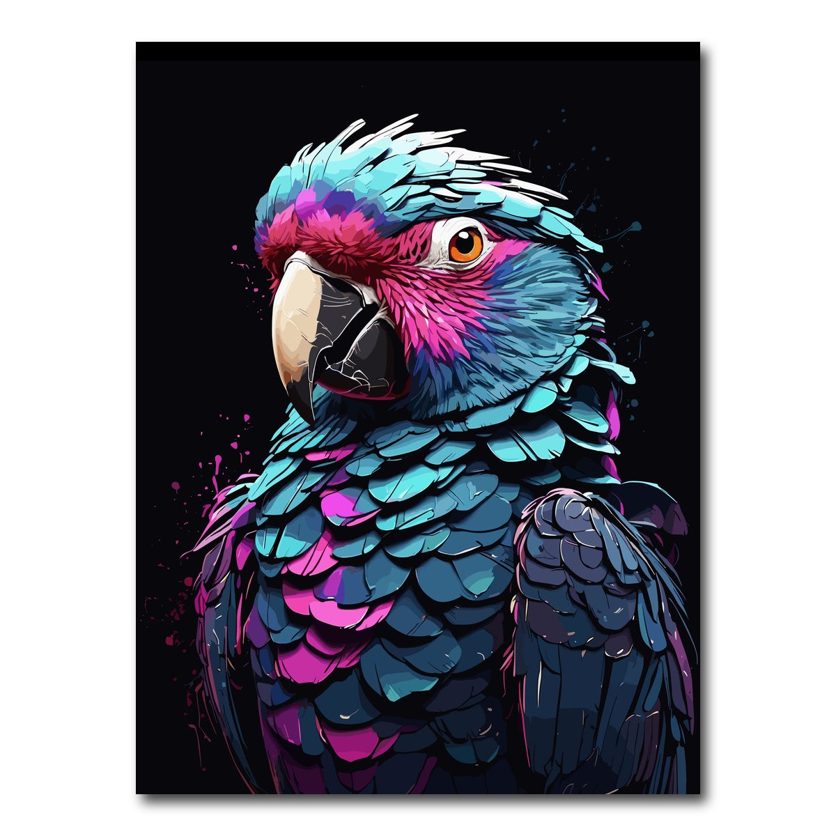 AUTO-MOCKUP WHITE | Parrot Animal Colorful | 1 Piece | Gallery Wrap Canvas | group=3x4