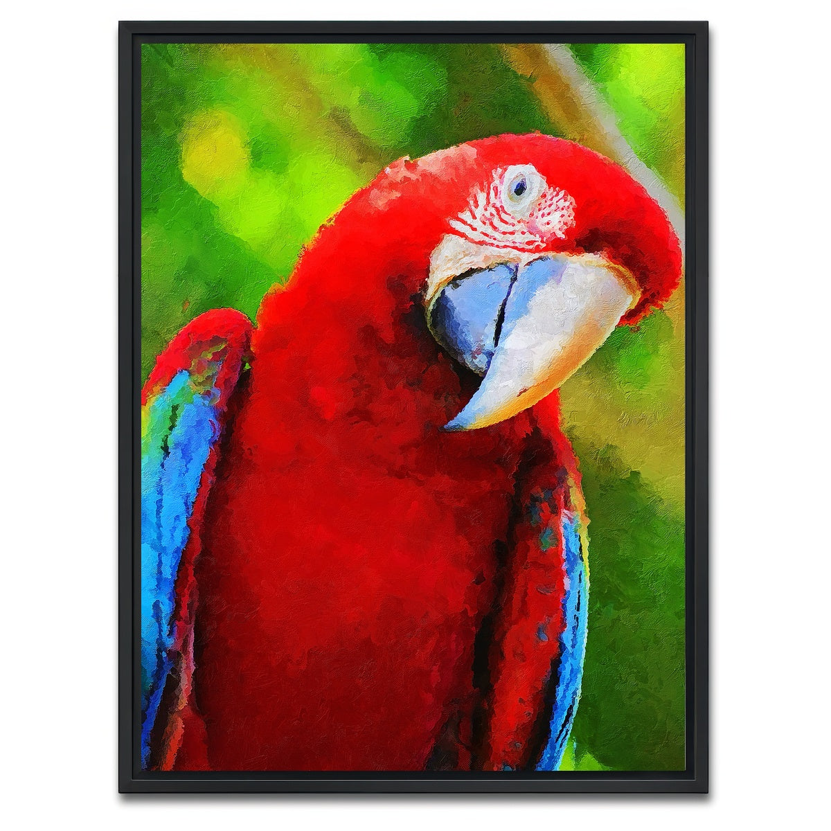 AUTO-MOCKUP WHITE | Parrot Recovered Painting | 1 Piece | Black Framed Canvas | group=3x4