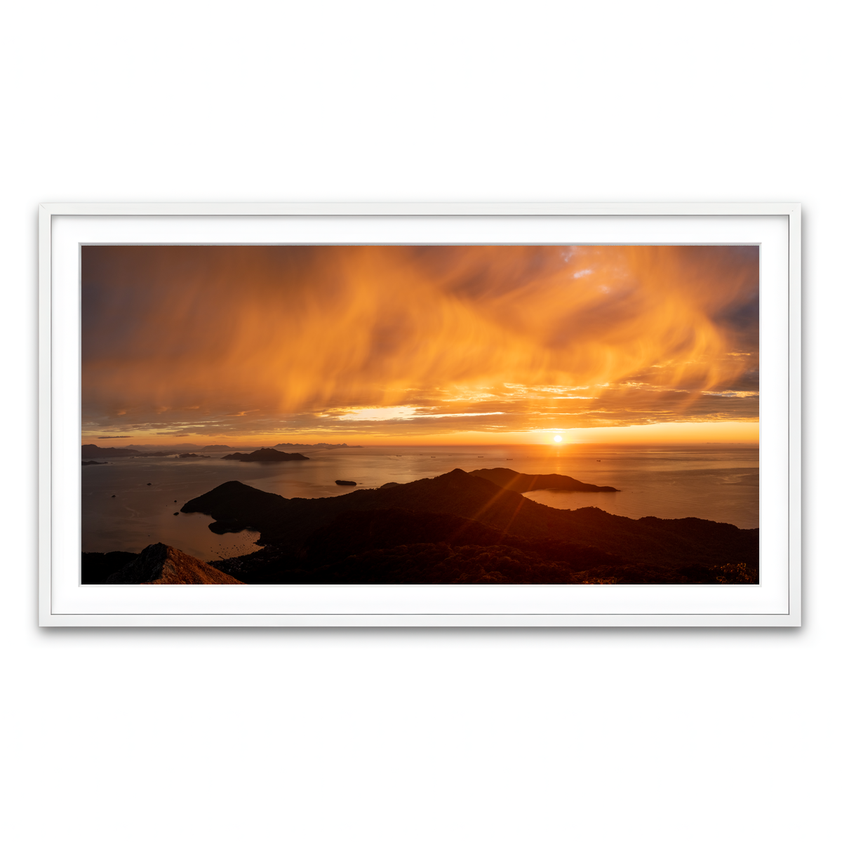 Framed Print 2x1 White