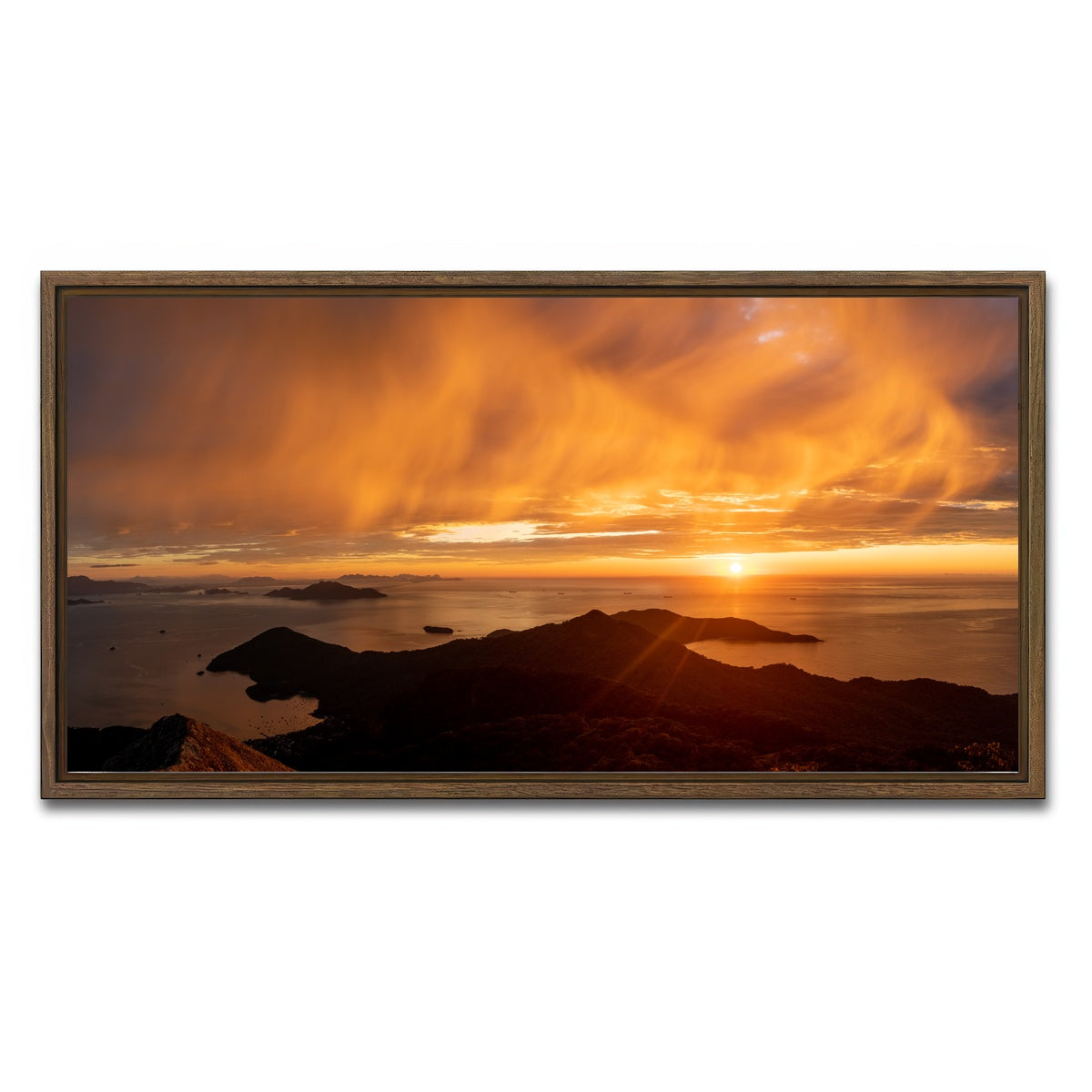 AUTO-MOCKUP WHITE | Parrot's Peak Ilha Grande Brazil | 1 Piece | Walnut Framed Canvas | group=2x1
