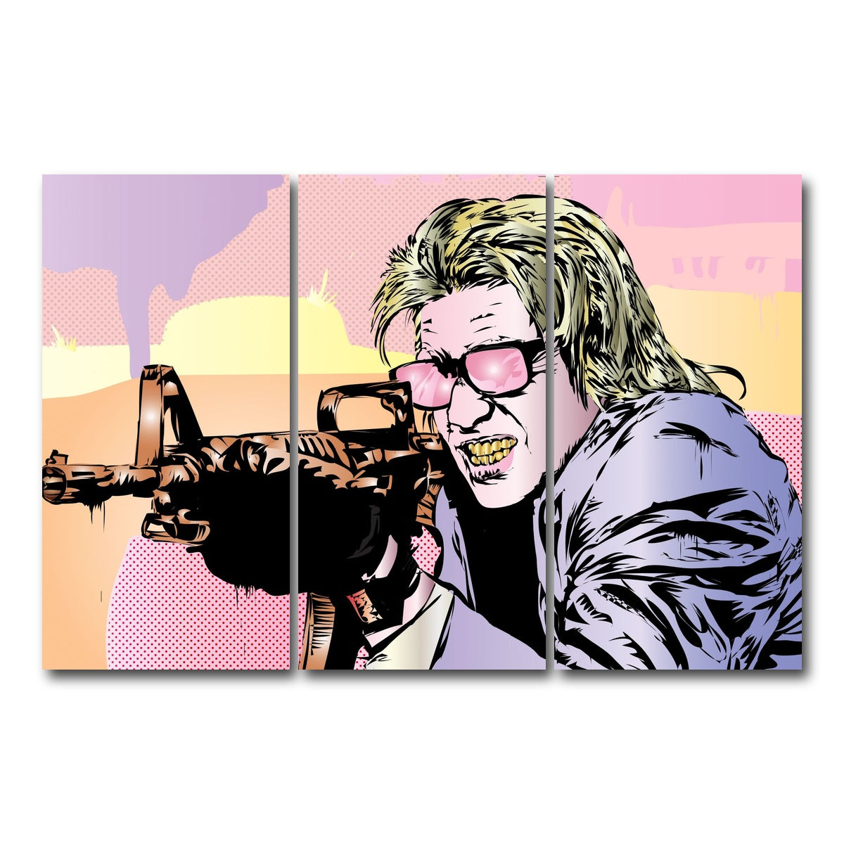 AUTO-MOCKUP WHITE | Pastel Heat | 3 Piece | Gallery Wrap Canvas | group=12x24