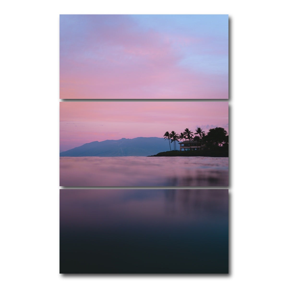AUTO-MOCKUP WHITE | Pastel Sunrise | 3 Piece | Gallery Wrap Canvas | group=12x24_stacked