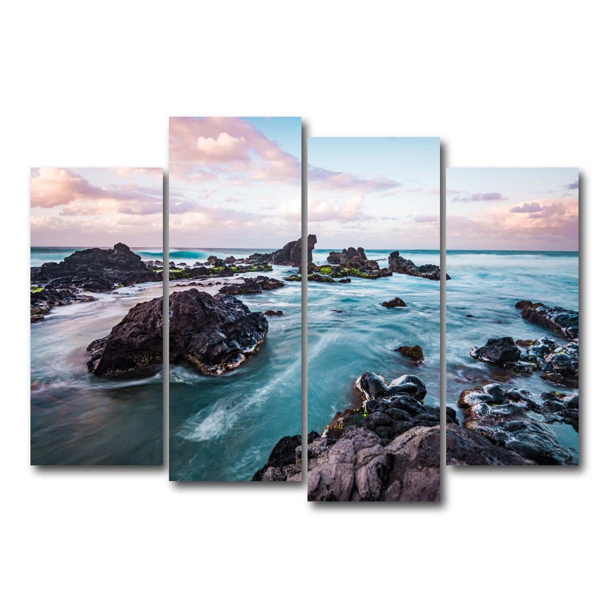 AUTO-MOCKUP WHITE | Pastel Waters | 4 Piece | Gallery Wrap Canvas | group=4_normal
