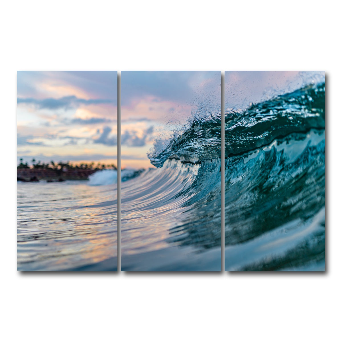 AUTO-MOCKUP WHITE | Pastel Wave | 3 Piece | Gallery Wrap Canvas | group=12x24