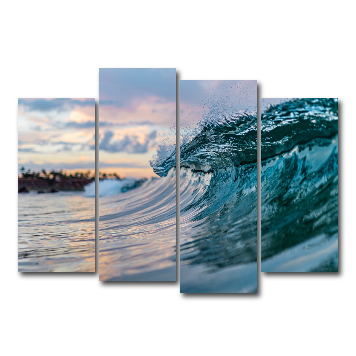 AUTO-MOCKUP WHITE | Pastel Wave | 4 Piece | Gallery Wrap Canvas | group=4_normal