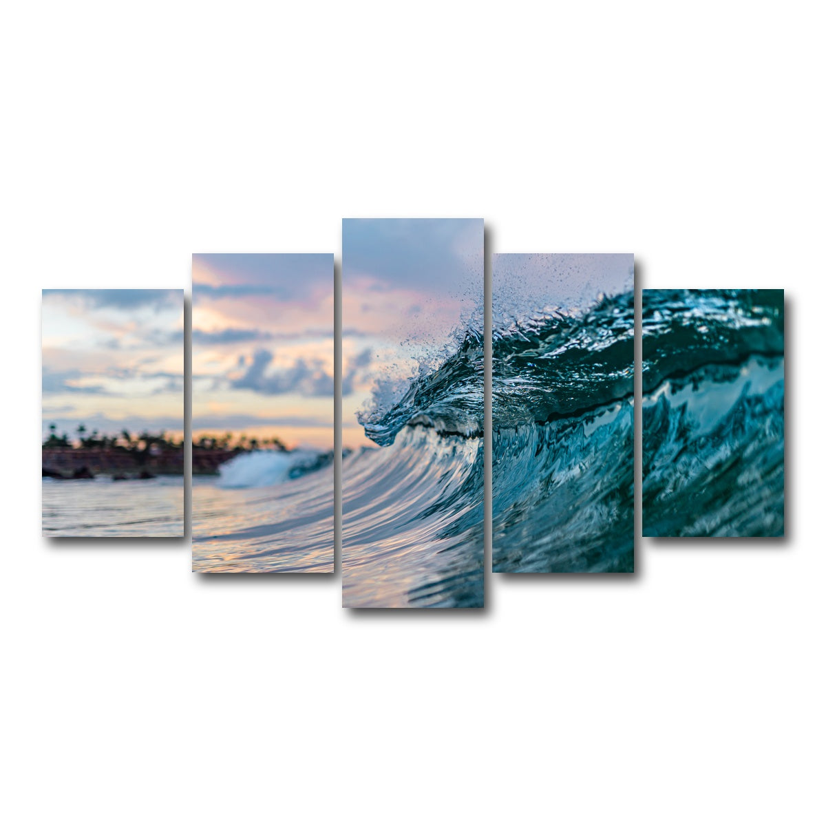 AUTO-MOCKUP WHITE | Pastel Wave | 5 Piece | Gallery Wrap Canvas | group=5_normal