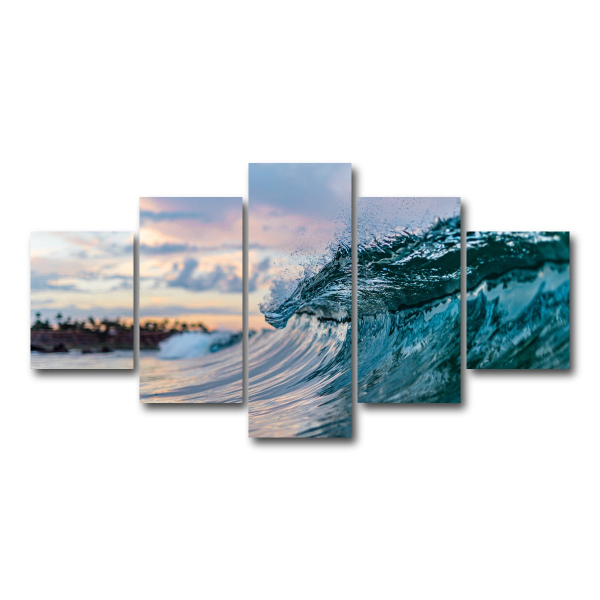 AUTO-MOCKUP WHITE | Pastel Wave | 5 Piece | Gallery Wrap Canvas | group=5_short