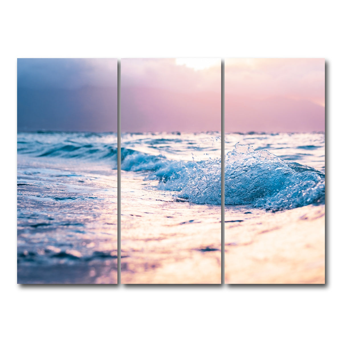 AUTO-MOCKUP WHITE | Pastel Waves | 3 Piece | Gallery Wrap Canvas | group=8x18