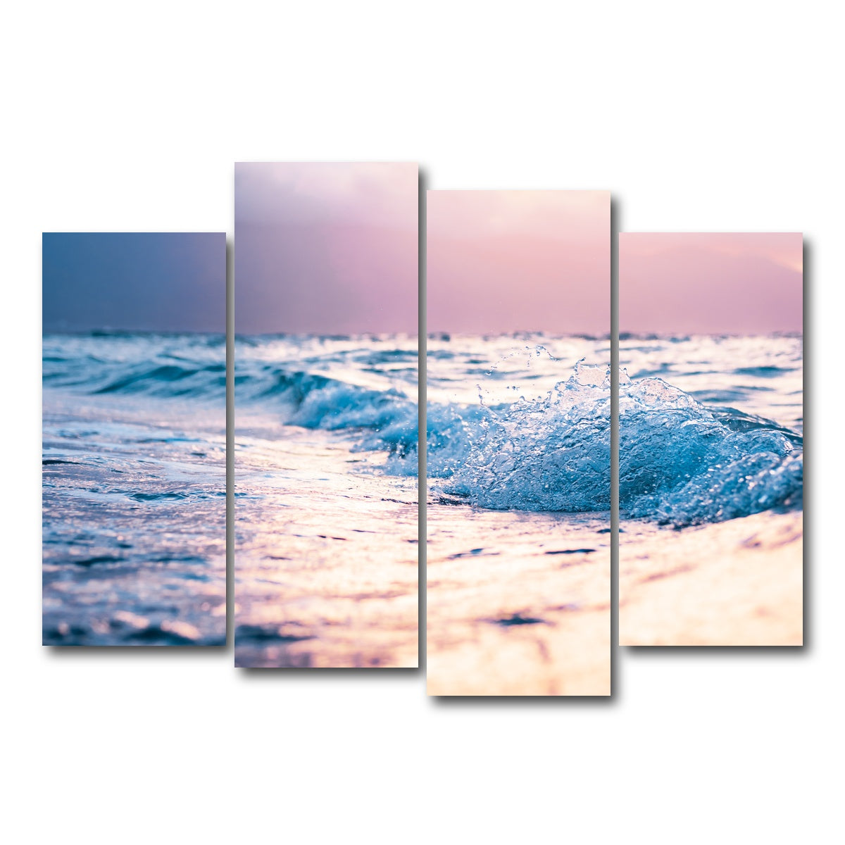 AUTO-MOCKUP WHITE | Pastel Waves | 4 Piece | Gallery Wrap Canvas | group=4_normal