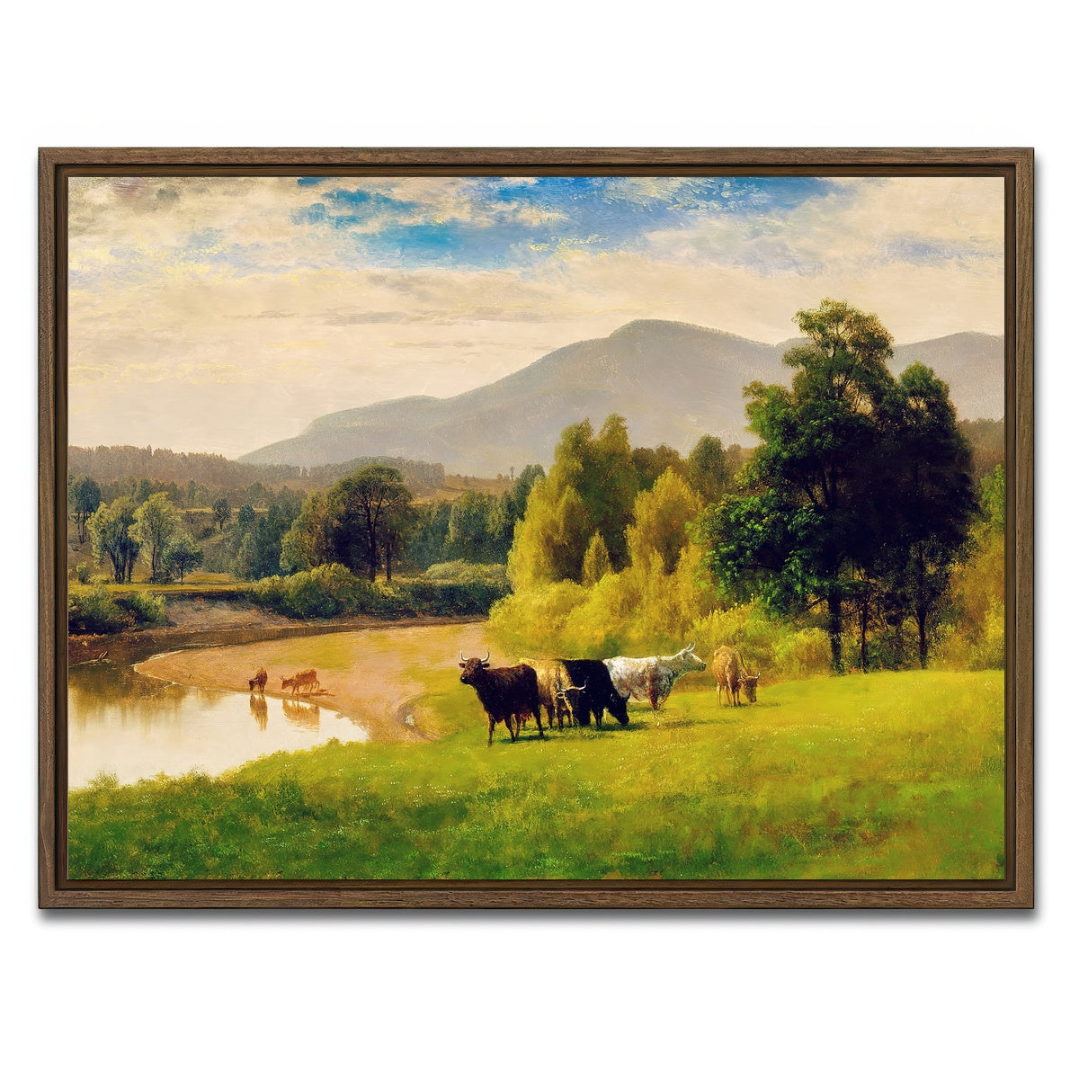 AUTO-MOCKUP WHITE | Pasture lands | 1 Piece | Walnut Framed Canvas | group=4x3