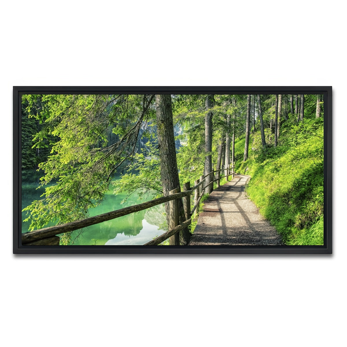 AUTO-MOCKUP WHITE | Path By The Lake | 1 Piece | Black Framed Canvas | group=2x1