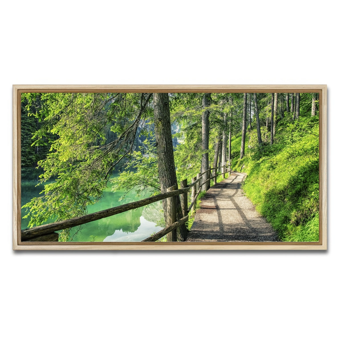 AUTO-MOCKUP WHITE | Path By The Lake | 1 Piece | Natural Framed Canvas | group=2x1