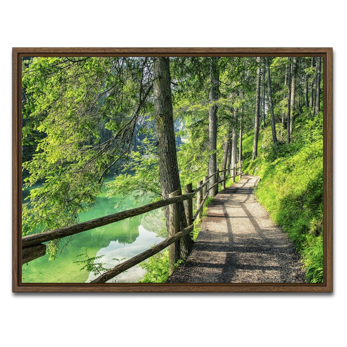 AUTO-MOCKUP WHITE | Path By The Lake | 1 Piece | Walnut Framed Canvas | group=4x3