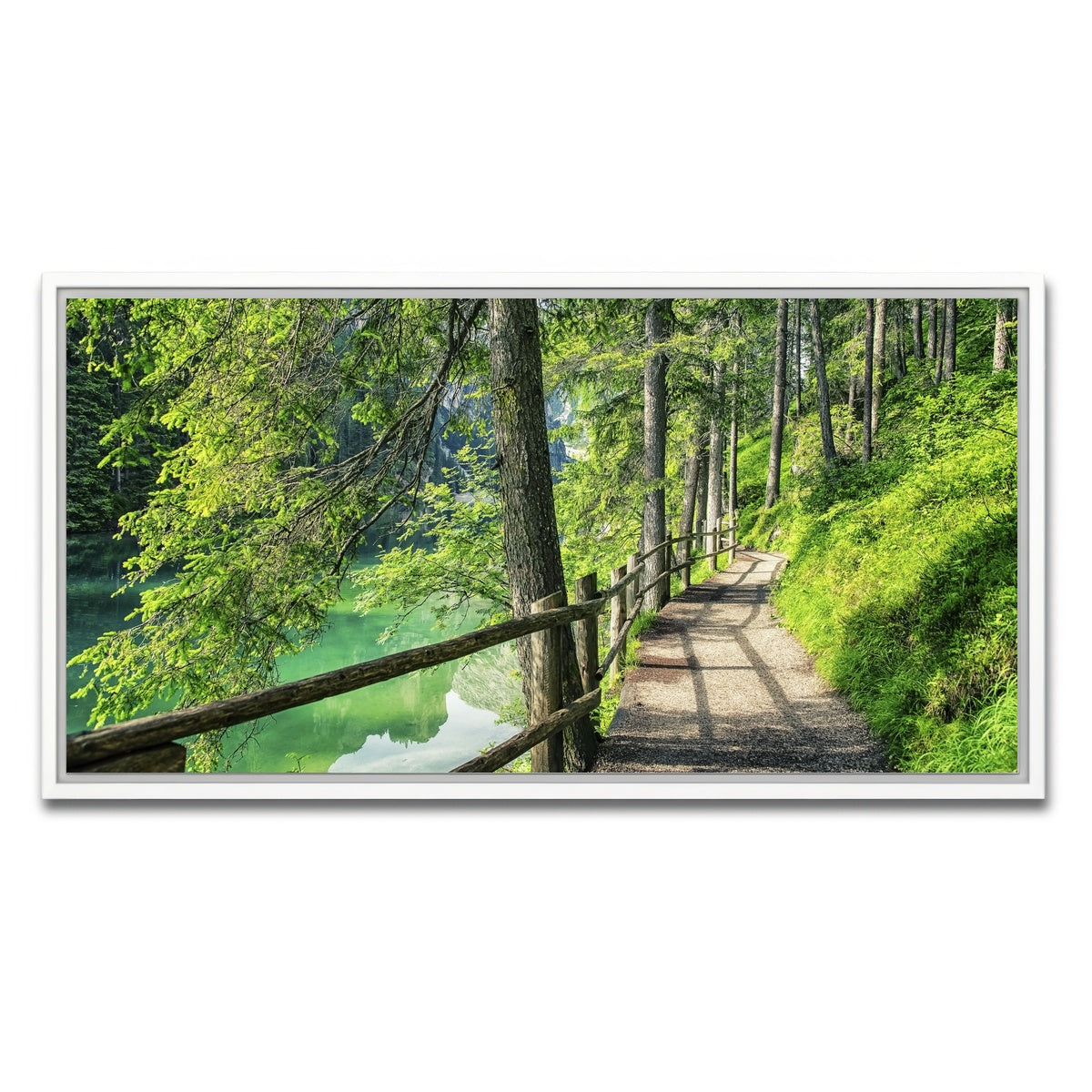 AUTO-MOCKUP WHITE | Path By The Lake | 1 Piece | White Framed Canvas | group=2x1