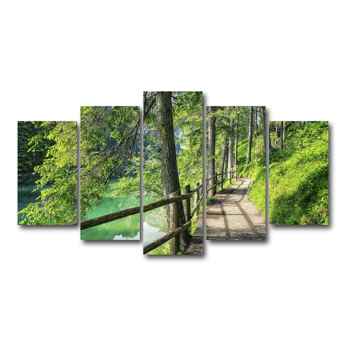 AUTO-MOCKUP WHITE | Path By The Lake | 5 Piece | Gallery Wrap Canvas | group=5_normal