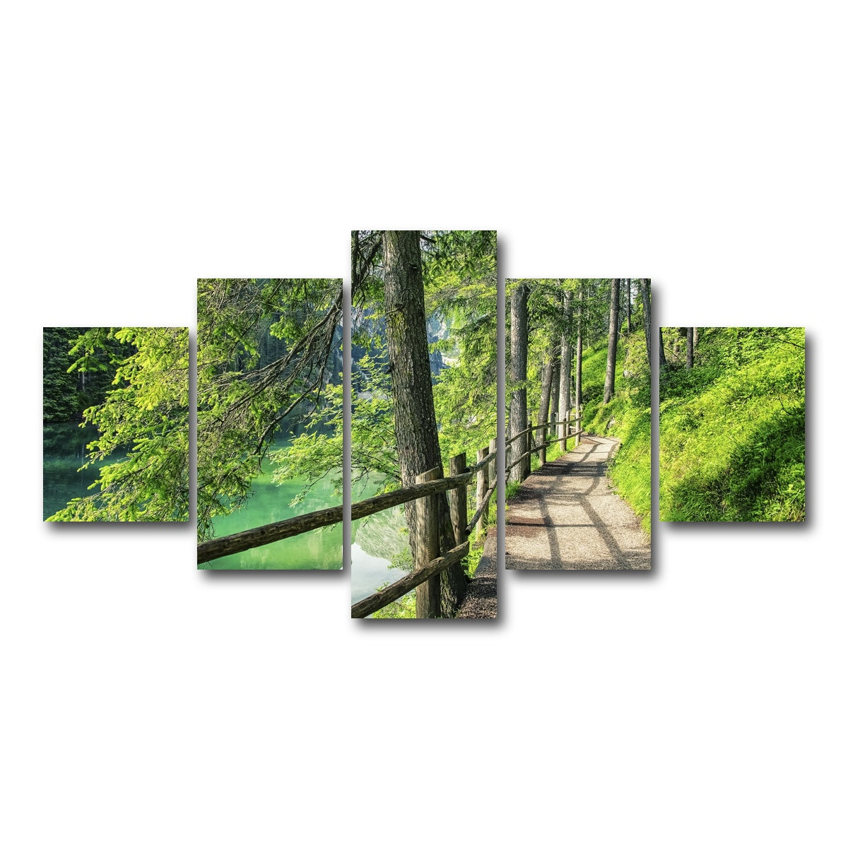 AUTO-MOCKUP WHITE | Path By The Lake | 5 Piece | Gallery Wrap Canvas | group=5_short