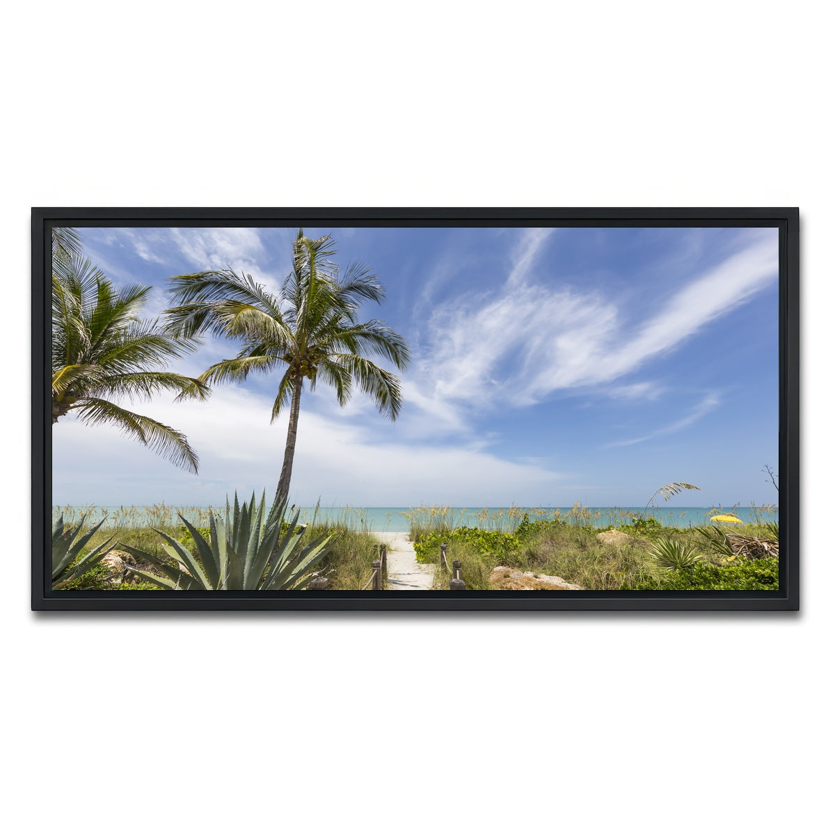 AUTO-MOCKUP WHITE | Path to the beach | 1 Piece | Black Framed Canvas | group=2x1