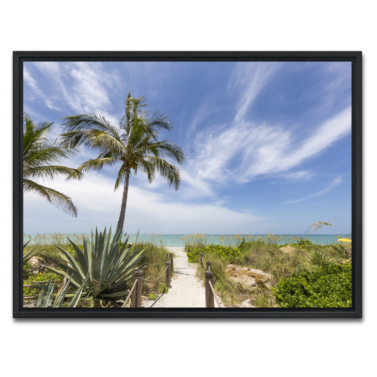 AUTO-MOCKUP WHITE | Path to the beach | 1 Piece | Black Framed Canvas | group=4x3