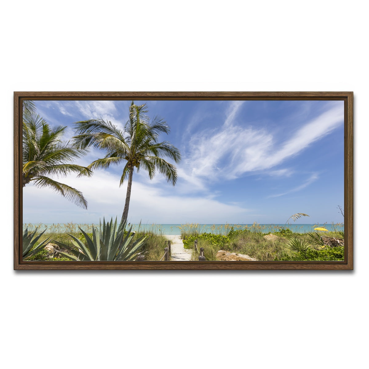 AUTO-MOCKUP WHITE | Path to the beach | 1 Piece | Walnut Framed Canvas | group=2x1