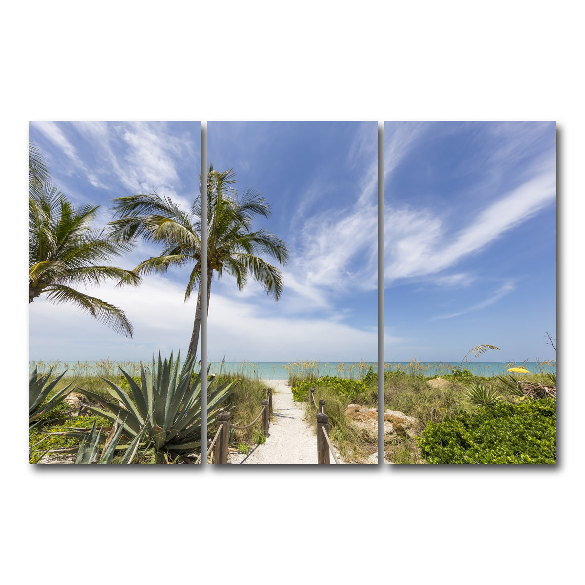 AUTO-MOCKUP WHITE | Path to the beach | 3 Piece | Gallery Wrap Canvas | group=12x24