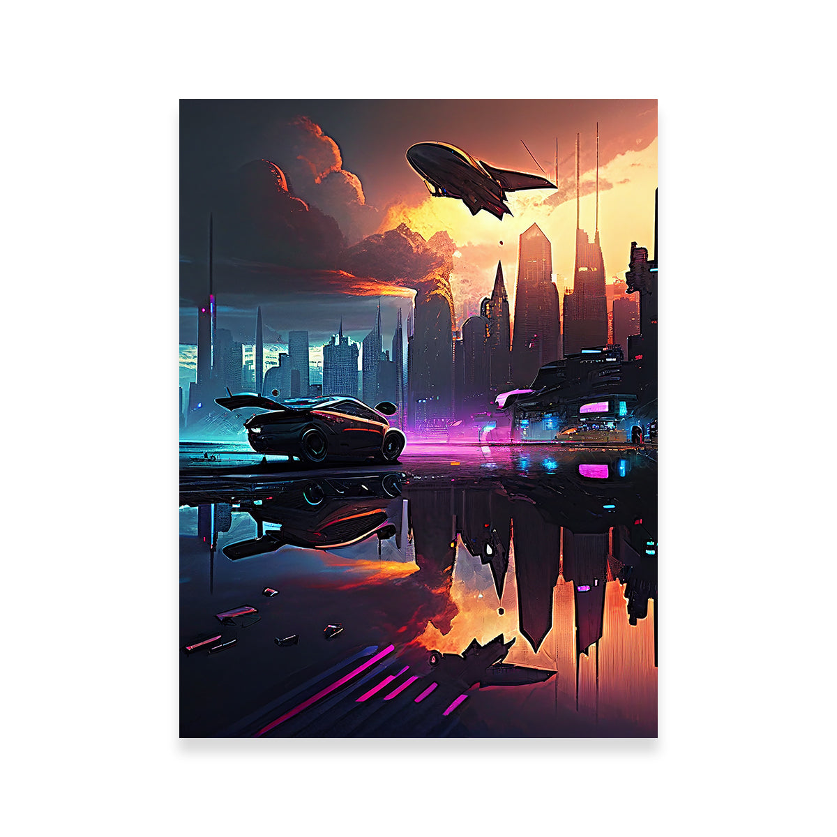 Retro Car Aesthetic Sunset Wallpaper 4K for PC