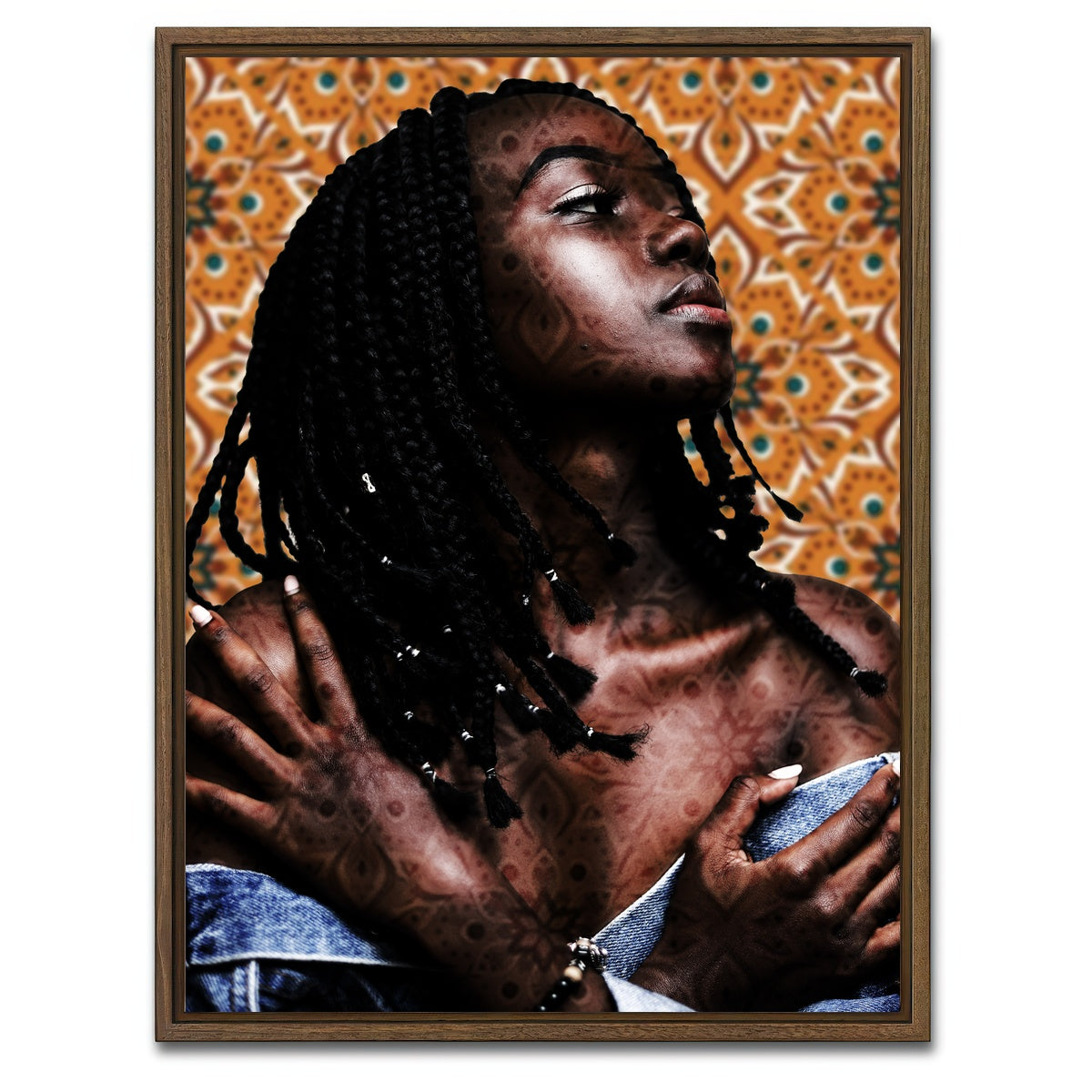 AUTO-MOCKUP WHITE | Patterns | 1 Piece | Walnut Framed Canvas | group=3x4