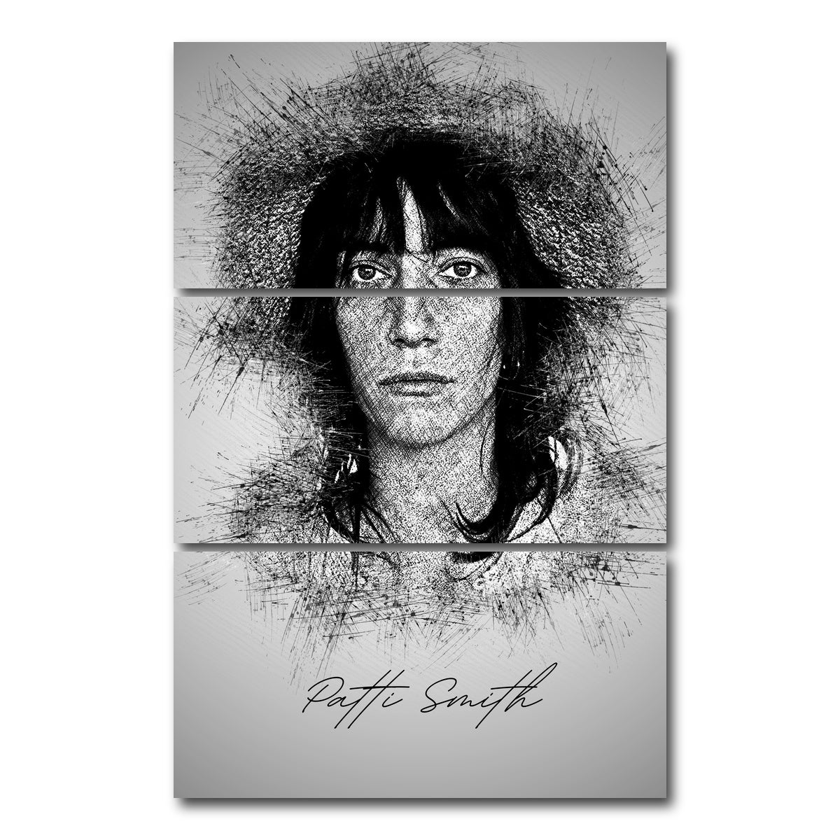 AUTO-MOCKUP WHITE | Patti Smith | 3 Piece | Gallery Wrap Canvas | group=12x24_stacked