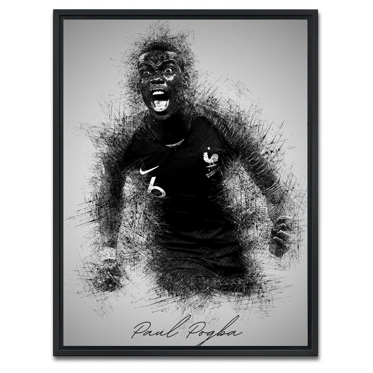 AUTO-MOCKUP WHITE | Paul Pogba | 1 Piece | Black Framed Canvas | group=3x4