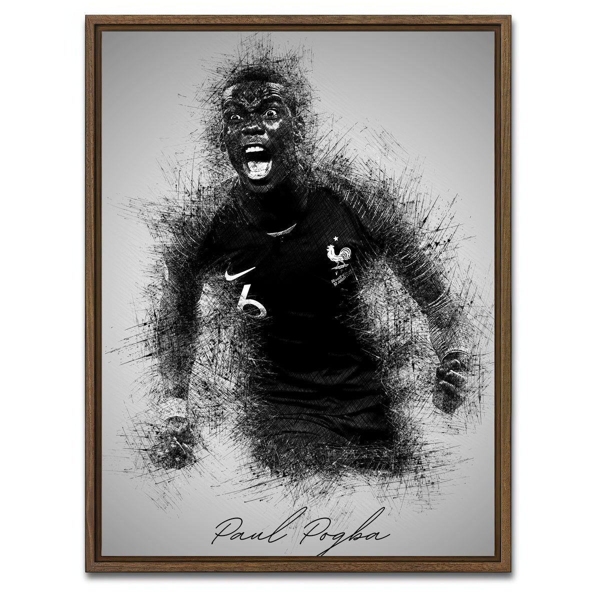 AUTO-MOCKUP WHITE | Paul Pogba | 1 Piece | Walnut Framed Canvas | group=3x4