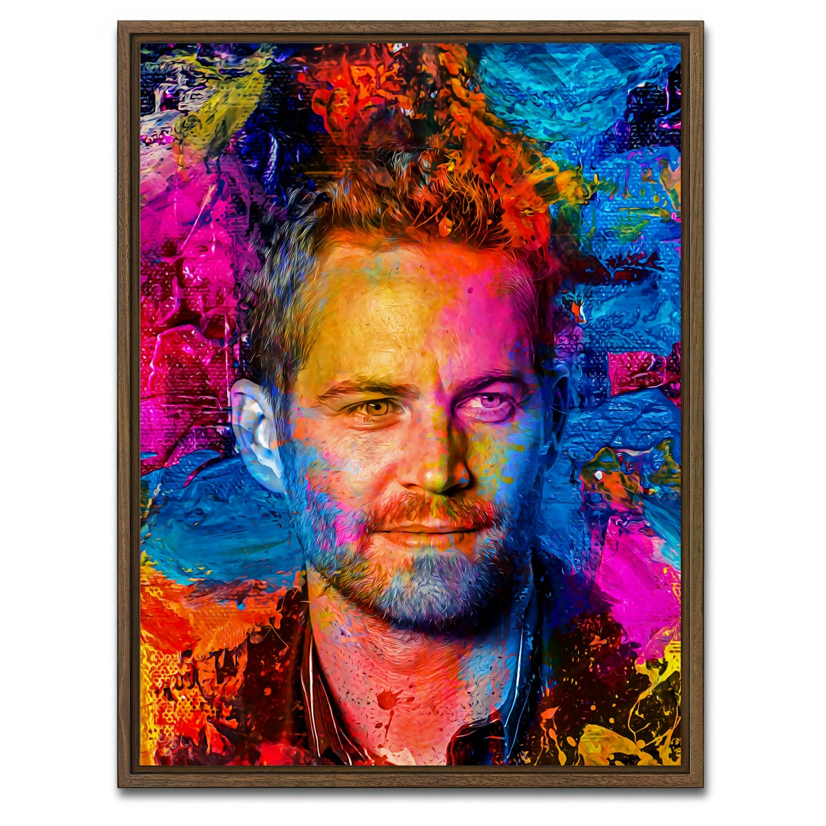 AUTO-MOCKUP WHITE | Paul Walker | 1 Piece | Walnut Framed Canvas | group=3x4