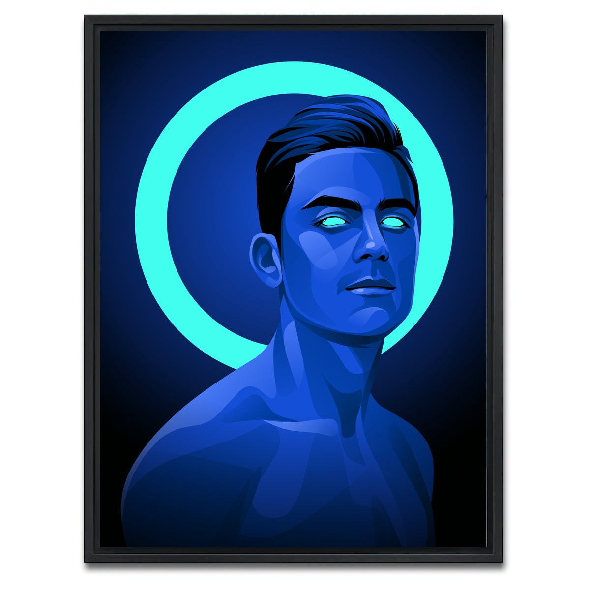 AUTO-MOCKUP WHITE | Paulo Dybala Blue | 1 Piece | Black Framed Canvas | group=3x4