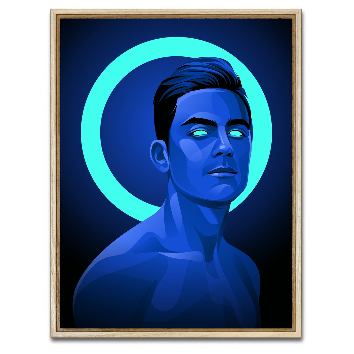 AUTO-MOCKUP WHITE | Paulo Dybala Blue | 1 Piece | Natural Framed Canvas | group=3x4
