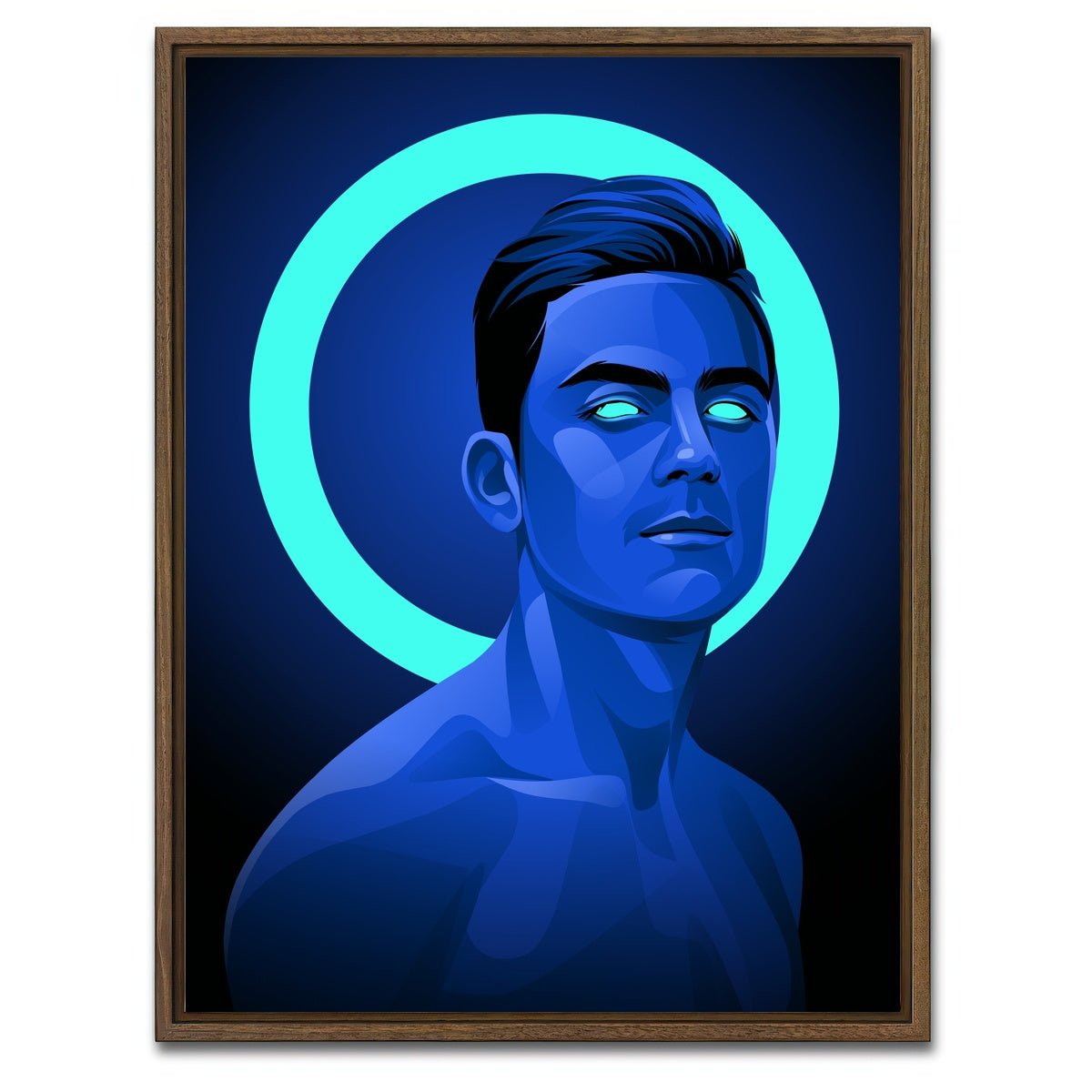 AUTO-MOCKUP WHITE | Paulo Dybala Blue | 1 Piece | Walnut Framed Canvas | group=3x4