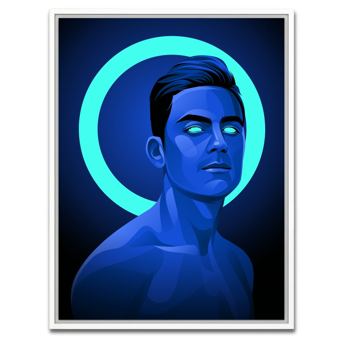 AUTO-MOCKUP WHITE | Paulo Dybala Blue | 1 Piece | White Framed Canvas | group=3x4