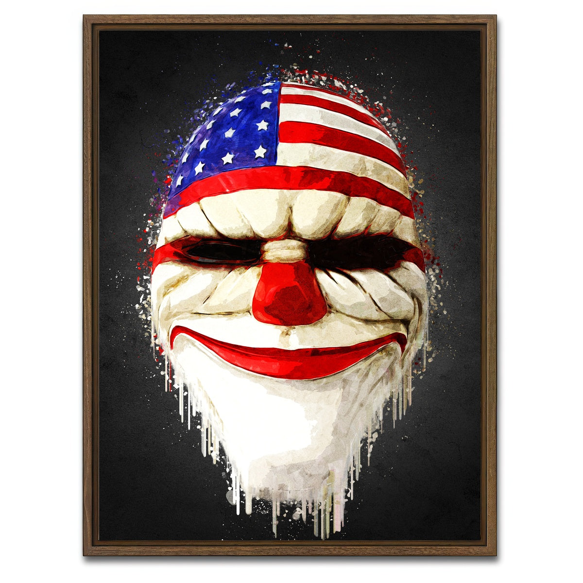 AUTO-MOCKUP WHITE | Payday 2 Portrait | 1 Piece | Walnut Framed Canvas | group=3x4