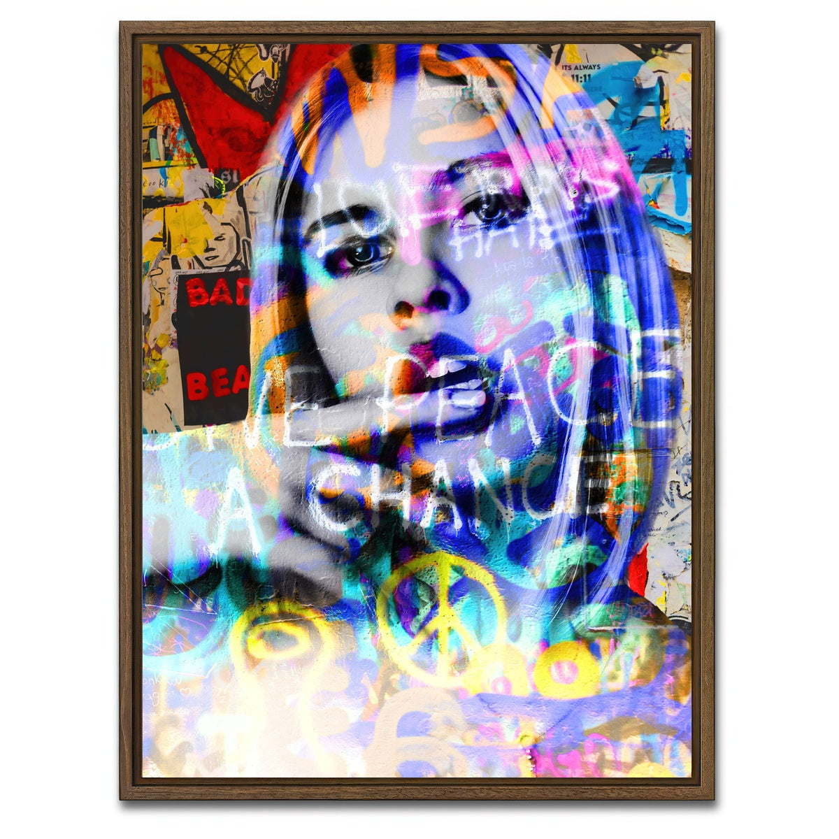 AUTO-MOCKUP WHITE | Peace | 1 Piece | Walnut Framed Canvas | group=3x4