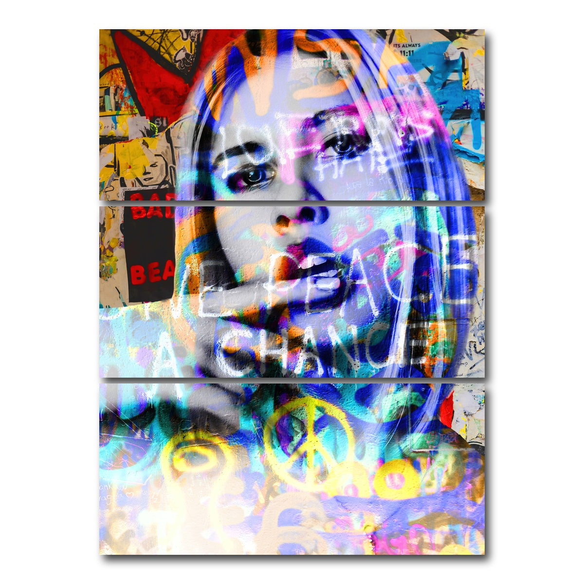 AUTO-MOCKUP WHITE | Peace | 3 Piece | Gallery Wrap Canvas | group=8x18_stacked