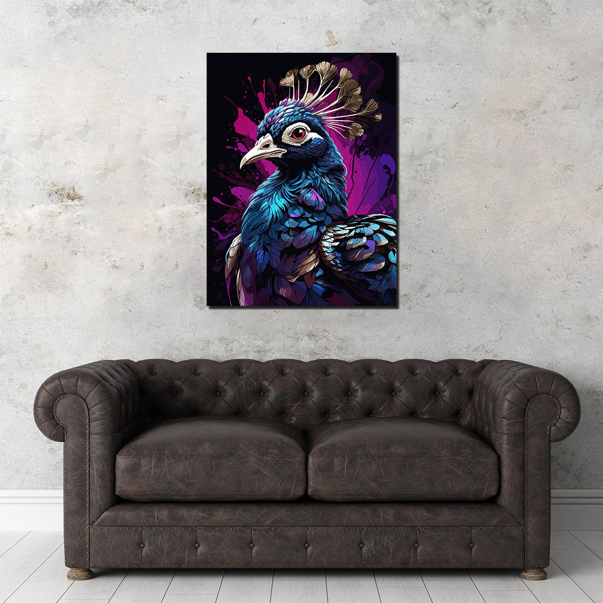 Peacock Animal Colorful Wall Art