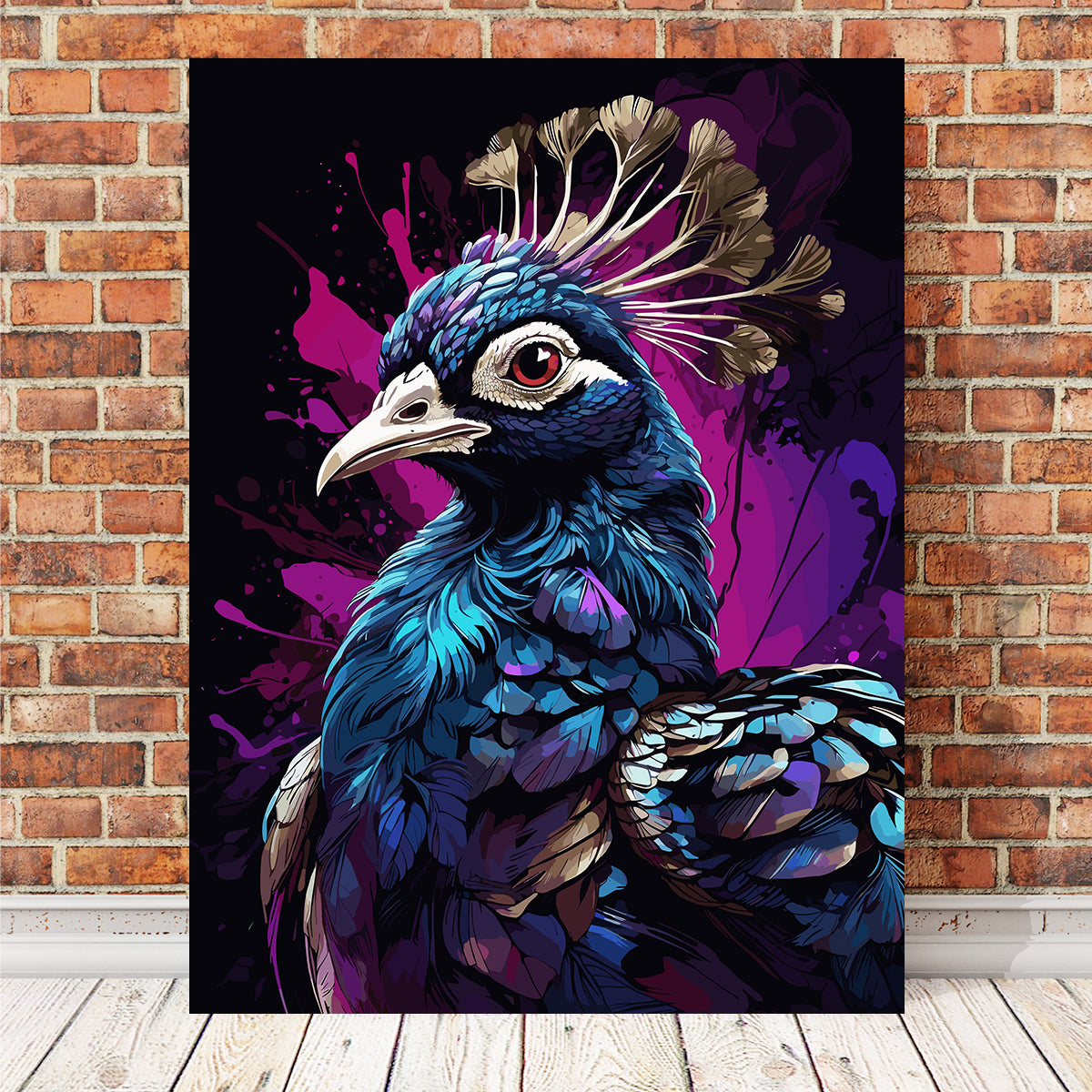 Peacock Animal Colorful Wall Art