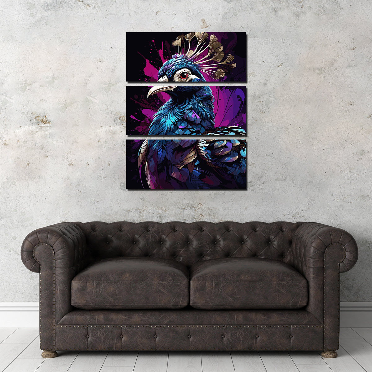 Peacock Animal Colorful Wall Art