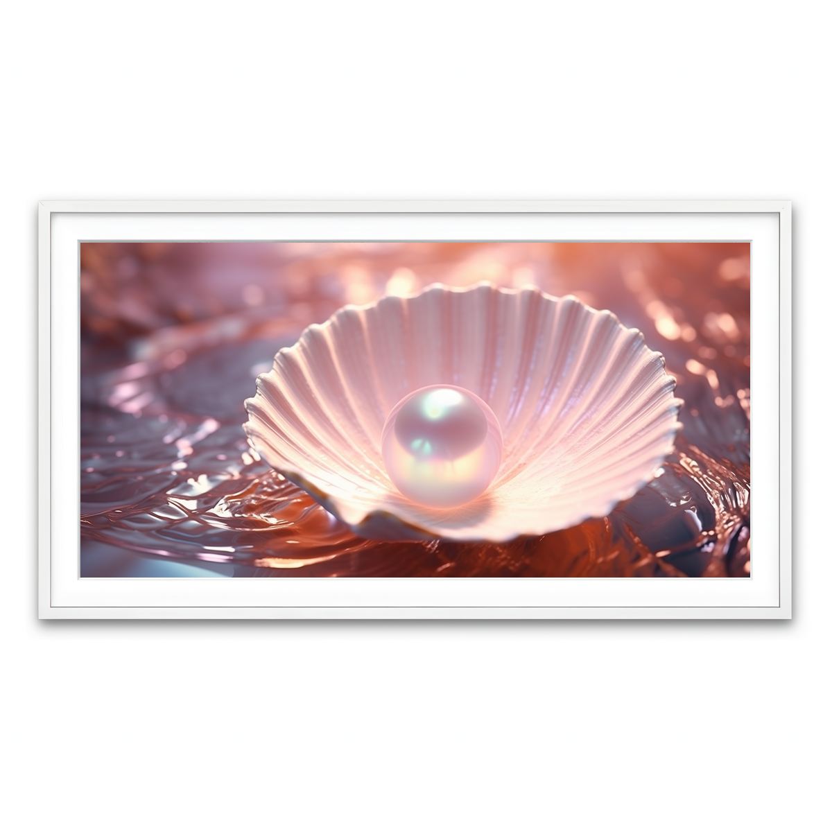 Framed Print 2x1 White