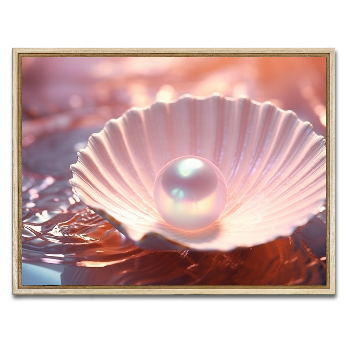 AUTO-MOCKUP WHITE | Pearl & Seashell | 1 Piece | Natural Framed Canvas | group=4x3