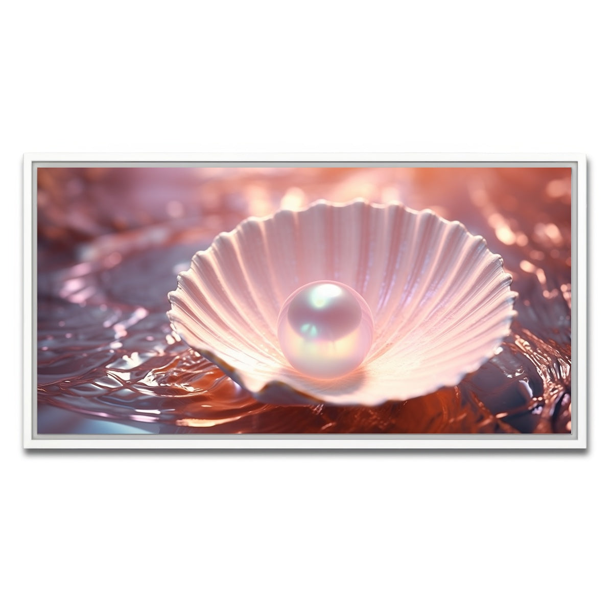 AUTO-MOCKUP WHITE | Pearl & Seashell | 1 Piece | White Framed Canvas | group=2x1