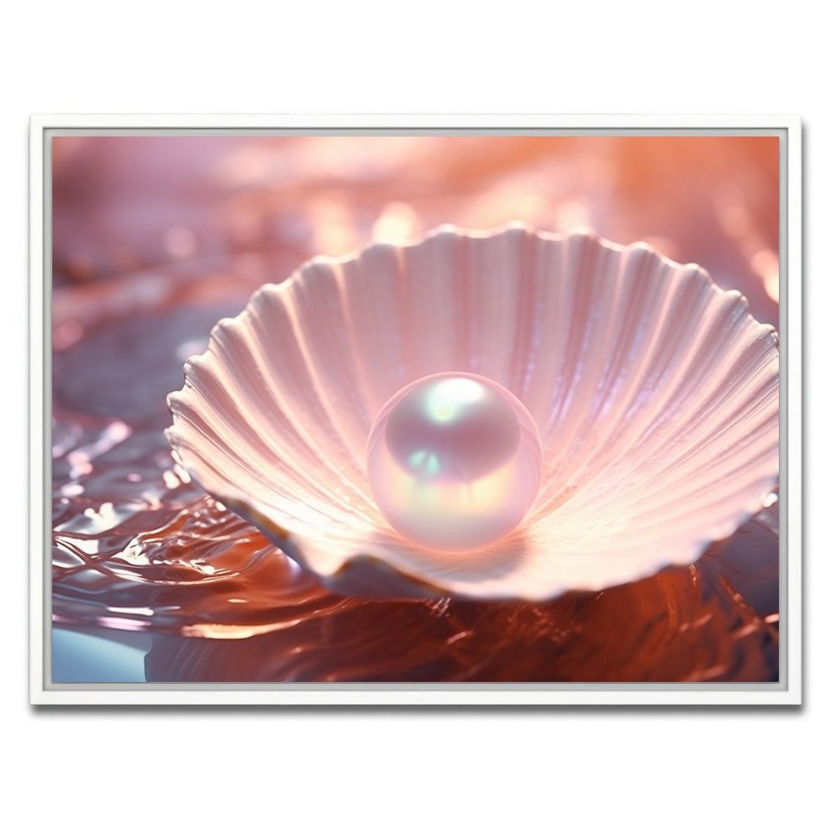AUTO-MOCKUP WHITE | Pearl & Seashell | 1 Piece | White Framed Canvas | group=4x3