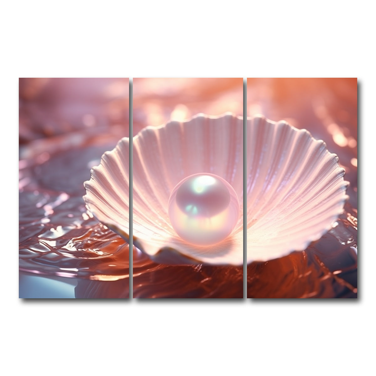 AUTO-MOCKUP WHITE | Pearl & Seashell | 3 Piece | Gallery Wrap Canvas | group=12x24
