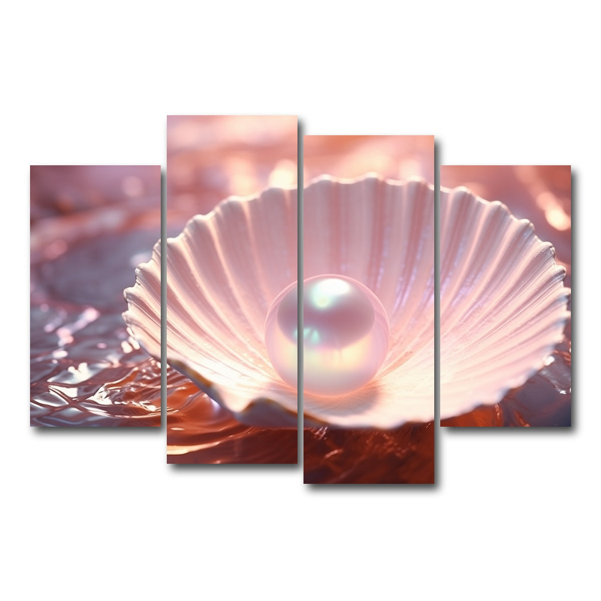 AUTO-MOCKUP WHITE | Pearl & Seashell | 4 Piece | Gallery Wrap Canvas | group=4_short